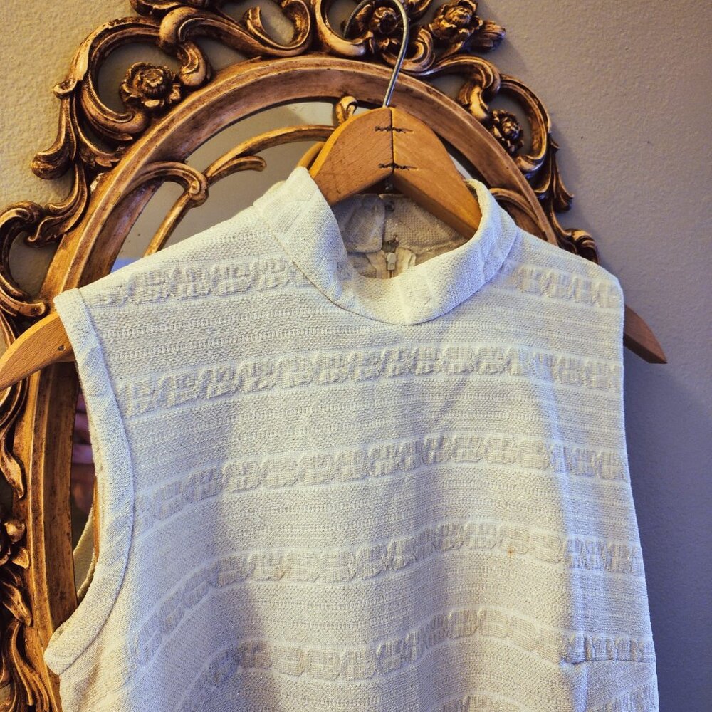 Vintage Metallic Silver Polyester Sleeveless Maxi… - image 5